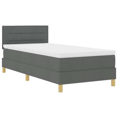 Krevet s box springom s madracem Tamno siva 100x200 cm Tkanina Cijena