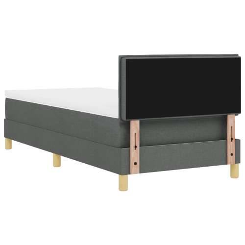 Krevet s box springom s madracem Tamno siva 100x200 cm Tkanina Cijena