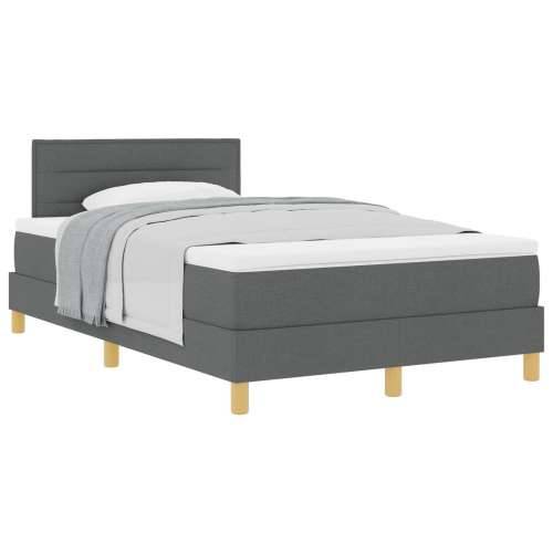 Box Spring Krevet s Madracem Tamno Sivi 120x200 cm Tkanina Cijena