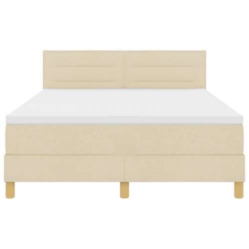 Krevet s podnicom s madracem Krem 140x190 cm Tkanina Cijena