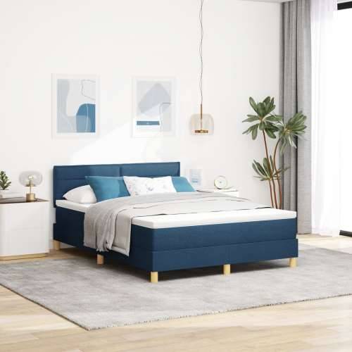 Box Spring Krevet s Madracem Plavi 140x190 cm Tkanina Cijena