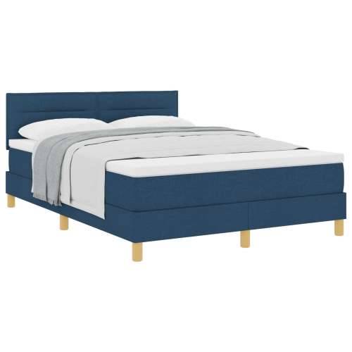 Box Spring Krevet s Madracem Plavi 140x190 cm Tkanina Cijena