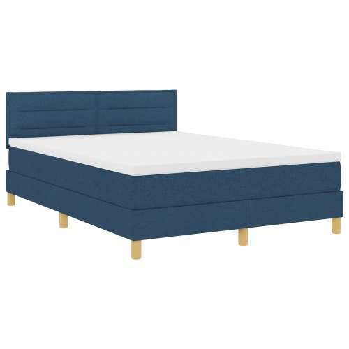 Box Spring Krevet s Madracem Plavi 140x190 cm Tkanina Cijena