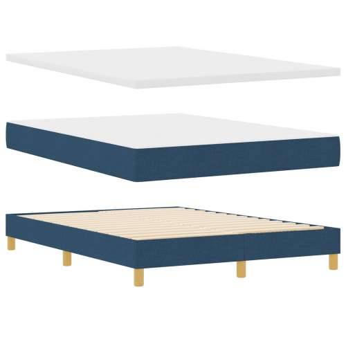 Box Spring Krevet s Madracem Plavi 140x190 cm Tkanina Cijena