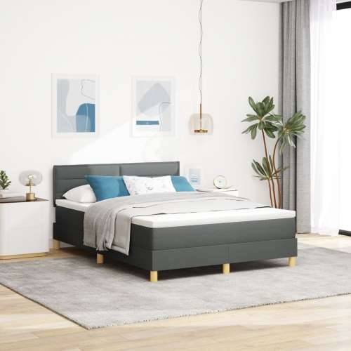 Krevet s oprugom s madracem Tamnosiv 140x200 cm Tkanina Cijena