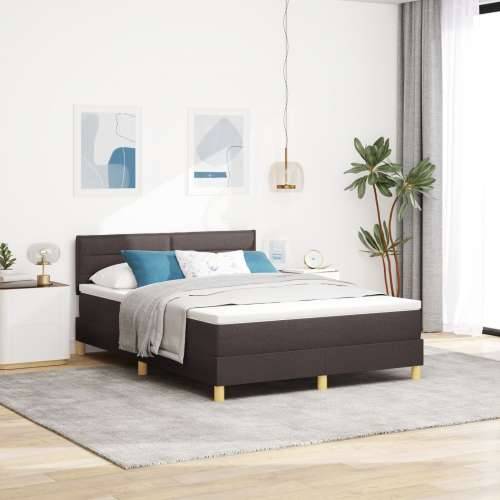 Box spring krevet s madracem tamno smeđi 140x200 cm tkanina Cijena