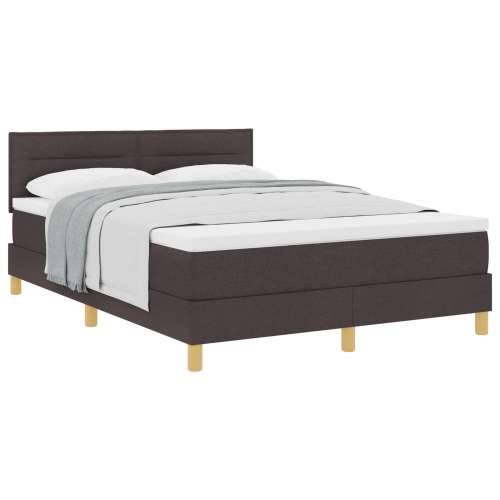 Box spring krevet s madracem tamno smeđi 140x200 cm tkanina Cijena