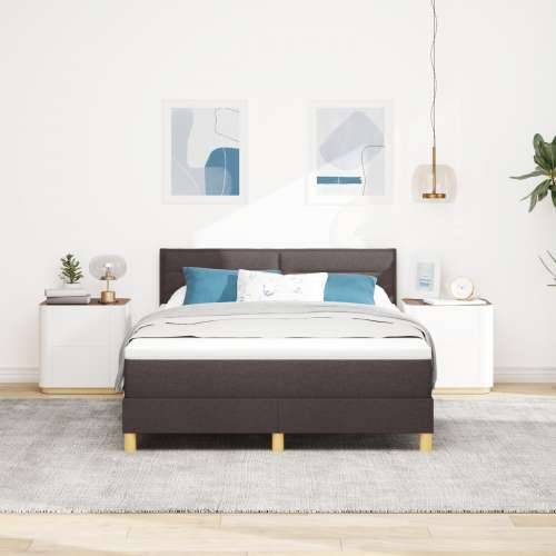 Box spring krevet s madracem tamno smeđi 140x200 cm tkanina Cijena
