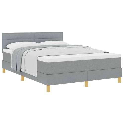 Box Spring Krevet s Madracem Svjetlosiva 160x200 cm Tkanina Cijena
