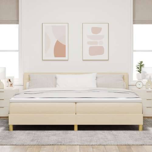 Kutni krevet s madracem krem 200x200 cm tkanina Cijena