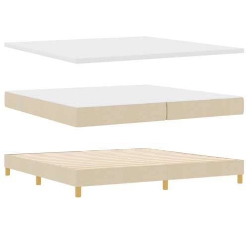 Kutni krevet s madracem krem 200x200 cm tkanina Cijena