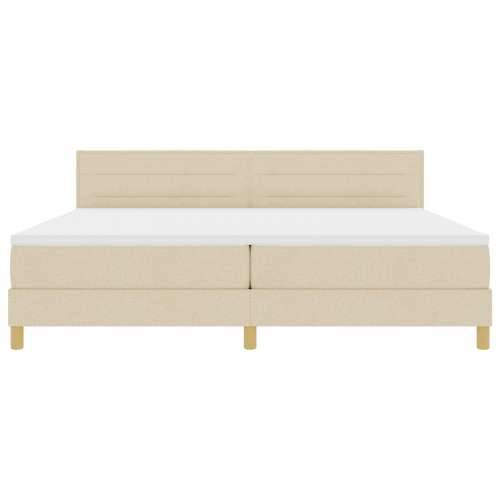 Kutni krevet s madracem krem 200x200 cm tkanina Cijena