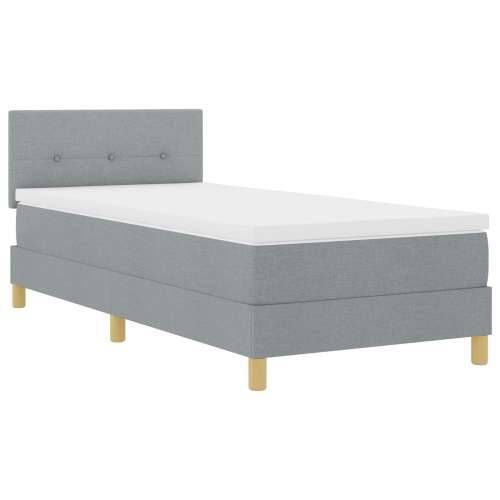Krevet s dušekom svjetlosive boje 90x200 cm od tkanine Cijena
