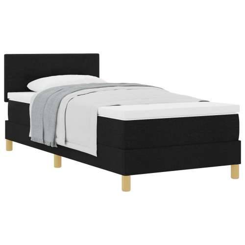 Box Spring Krevet s Madracem Crni 90x200 cm Tkanina Cijena