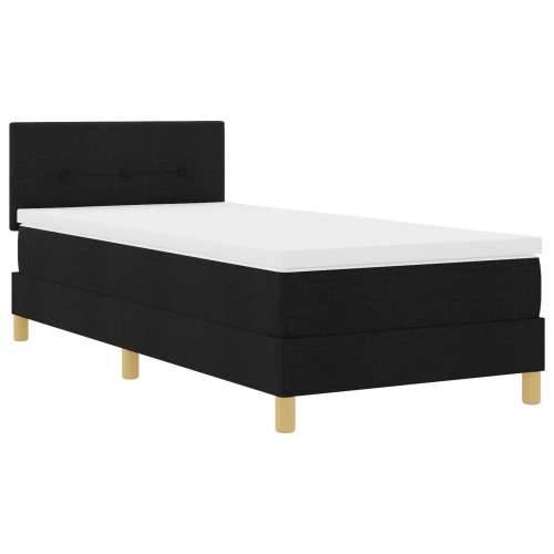 Box Spring Krevet s Madracem Crni 90x200 cm Tkanina Cijena
