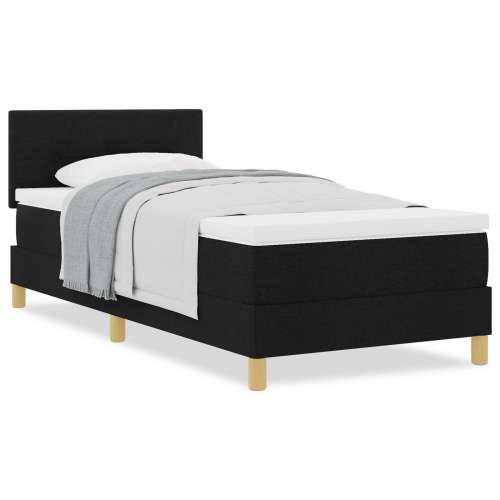 Box Spring Krevet s Madracem Crni 90x200 cm Tkanina Cijena