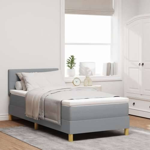 Box Spring Krevet s Madracem Svjetlosiva 100x200 cm Tkanina Cijena