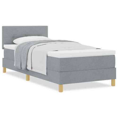 Box Spring Krevet s Madracem Svjetlosiva 100x200 cm Tkanina Cijena