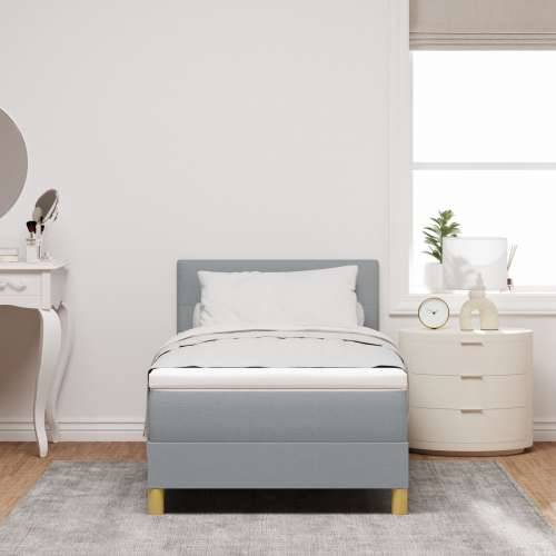 Box Spring Krevet s Madracem Svjetlosiva 100x200 cm Tkanina Cijena