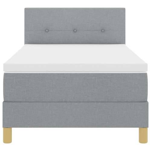 Box Spring Krevet s Madracem Svjetlosiva 100x200 cm Tkanina Cijena