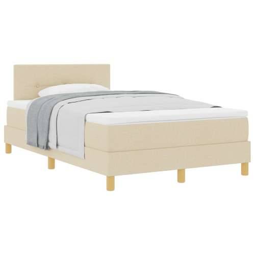 krevet s podnicom s madracem Krem 120x200 cm Tkanina Cijena