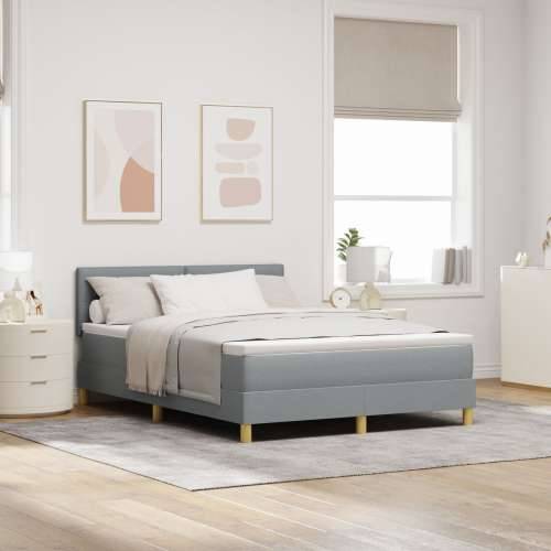 Box Spring Krevet s Madracem Svetlosiva 160x200 cm Tkanina Cijena