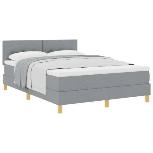 Box Spring Krevet s Madracem Svetlosiva 160x200 cm Tkanina Cijena