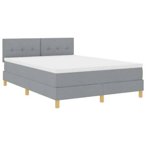 Box Spring Krevet s Madracem Svetlosiva 160x200 cm Tkanina Cijena