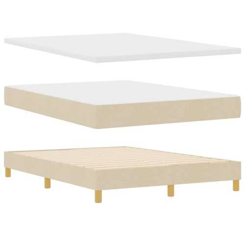 Krevet s box springom i madracem krem 160x200 cm od tkanine Cijena