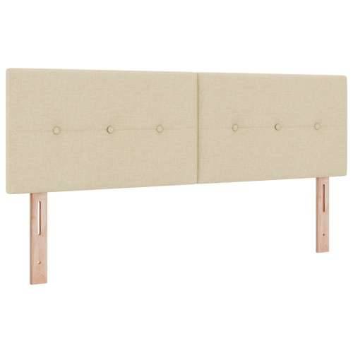 Krevet s box springom i madracem krem 160x200 cm od tkanine Cijena