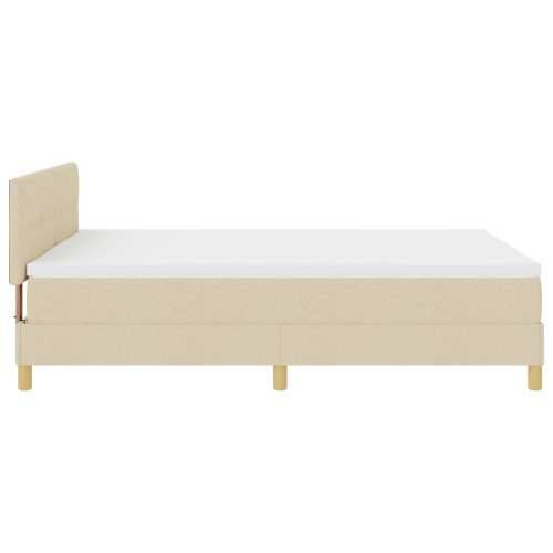 Krevet s box springom i madracem krem 160x200 cm od tkanine Cijena