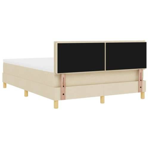Krevet s box springom i madracem krem 160x200 cm od tkanine Cijena