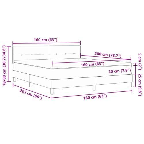 Krevet s box springom i madracem krem 160x200 cm od tkanine Cijena