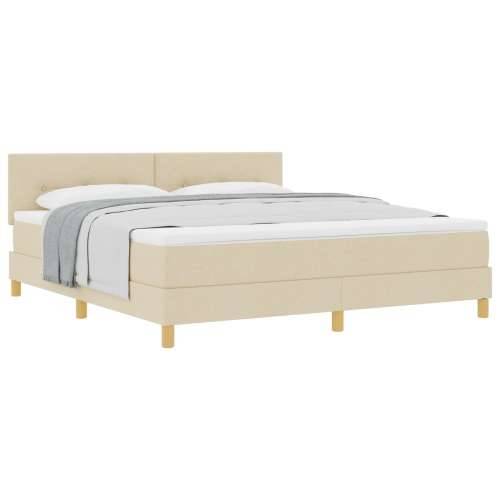 Box Spring Krevet s Madracem Krem 180x200 cm Tkanina Cijena