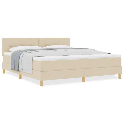 Box Spring Krevet s Madracem Krem 180x200 cm Tkanina Cijena