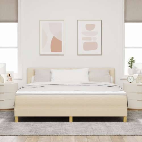 Box Spring Krevet s Madracem Krem 180x200 cm Tkanina Cijena