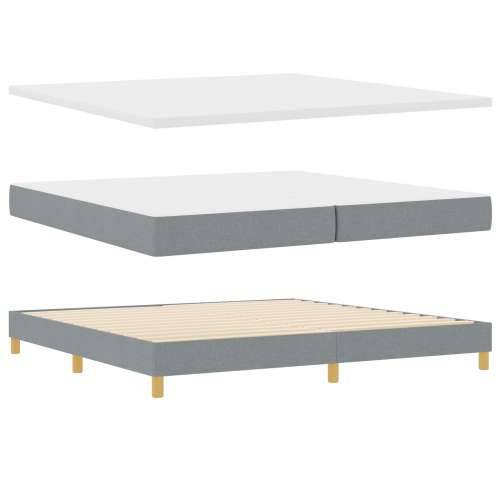Krevet s okvirnom oprugom s madracem svijetlosiva 200x200 cm Tkanina Cijena