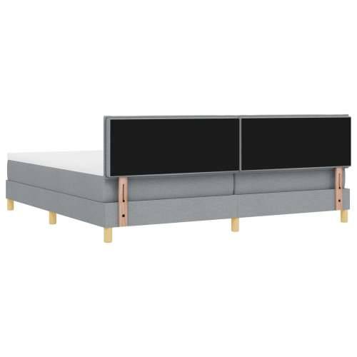Krevet s okvirnom oprugom s madracem svijetlosiva 200x200 cm Tkanina Cijena