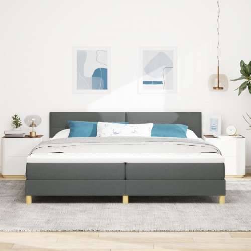 Box Spring Krevet s madracem tamno sivi 200x200 cm tkanina Cijena