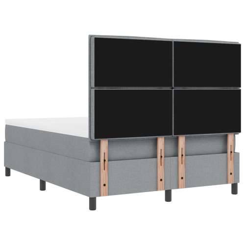 podloga za krevet s madracem svetlosiva 140x190 cm tkanina Cijena