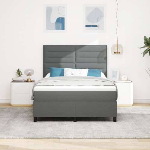 Box Spring Krevet s Madracem Tamno Siva 140x190 cm Tkanina Cijena