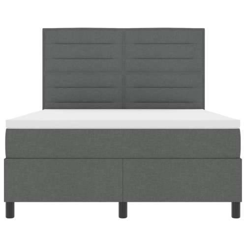 Box Spring Krevet s Madracem Tamno Siva 140x190 cm Tkanina Cijena
