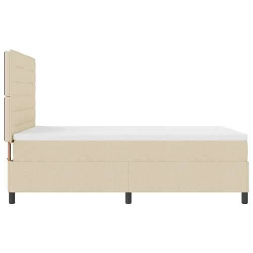 Box Spring Krevet s Madracem Krem 140x190 cm Tkanina Cijena