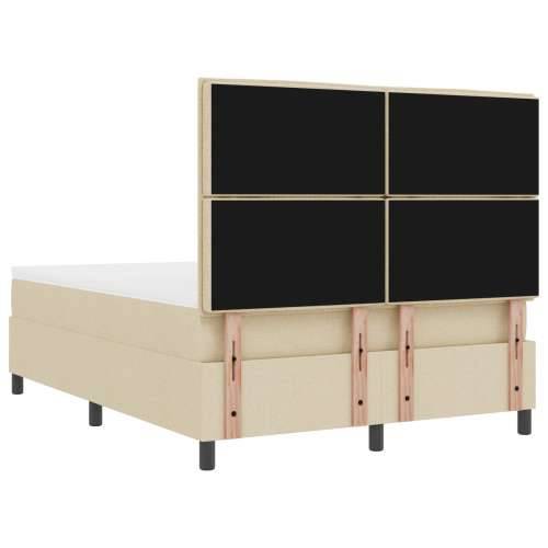 Box Spring Krevet s Madracem Krem 140x190 cm Tkanina Cijena