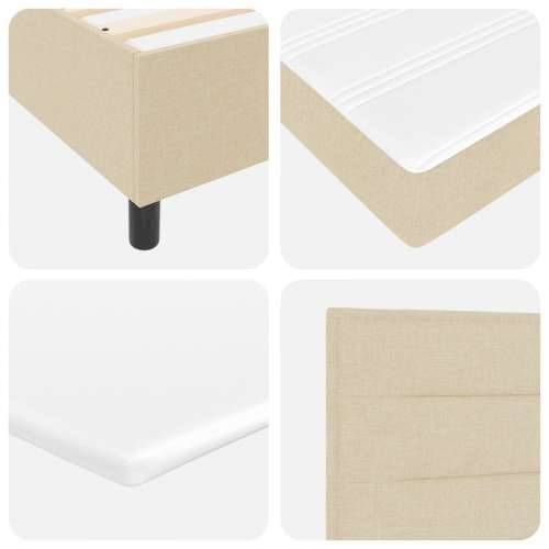 Box Spring Krevet s Madracem Krem 140x190 cm Tkanina Cijena