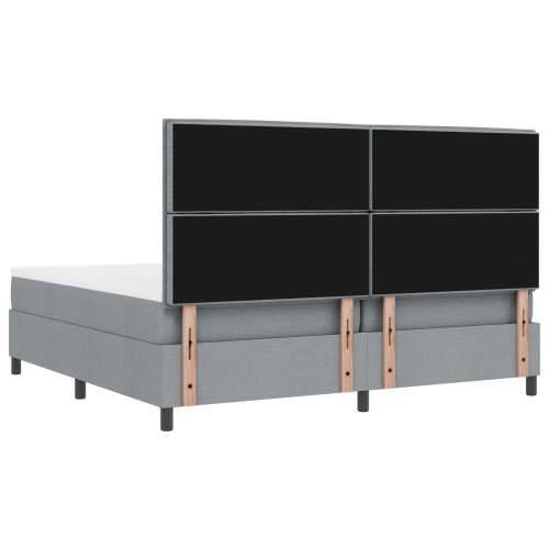 Krevet s podnicom i jastucom svijetlosive boje 200x200 cm od tkanine Cijena