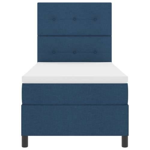Box Spring Krevet s madracem plave boje 90x200 cm Tkanina Cijena