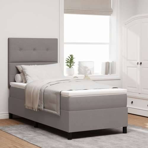 Kutija Proljetni Krevet s Madracem Taupe 100x200 cm Tkanina Cijena