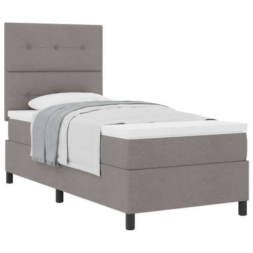Kutija Proljetni Krevet s Madracem Taupe 100x200 cm Tkanina Cijena