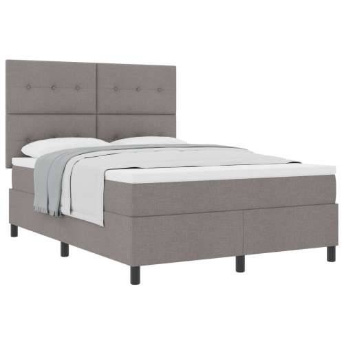 Krevet s box springom i madracem taupe 140x190 cm tkanina Cijena